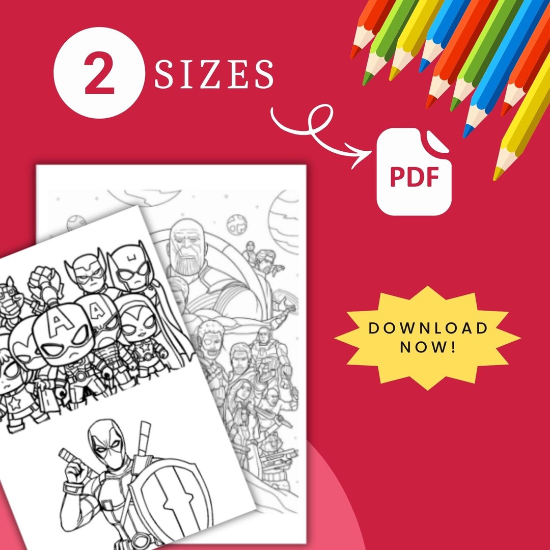 Marvel Color Print Marvel Coloring Pages Printable PDF Digital Download - Etsy