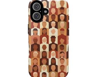 Telefoonhoesje met diverse gezichten patroon | Stevige hoesjes