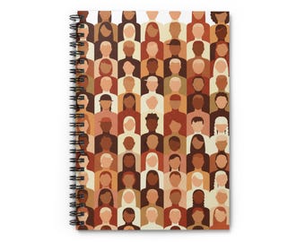 Notitieboek met diverse gezichten-patroon | Geregeld dagboek