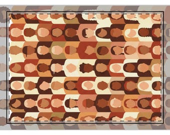 Abstract mozaïektapijt uit het midden van de eeuw | Geometrisch retropatroon, vloermat in aardetinten