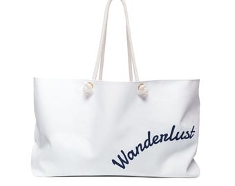 Wanderlust-scriptlogo Weekender | Gepersonaliseerde reistas, hengsel