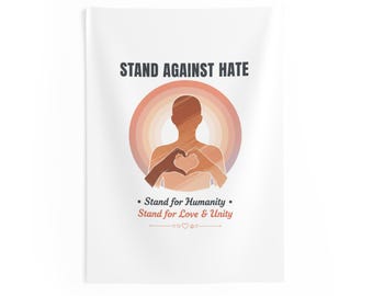 Staan tegen haat binnenwandtapijt | Sta voor liefde en eenheid van de mensheid