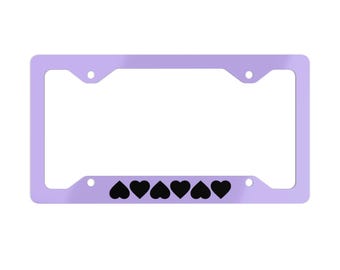 Black Heart Row metalen nummerplaatlijst | Decoratieve autoplaatrand