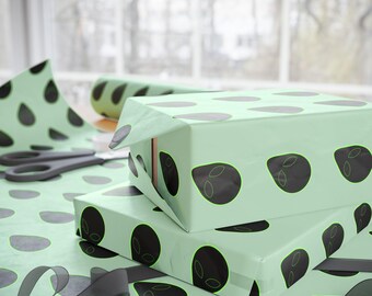 Glowing Alien Pattern Wrapping Paper | Mint Background