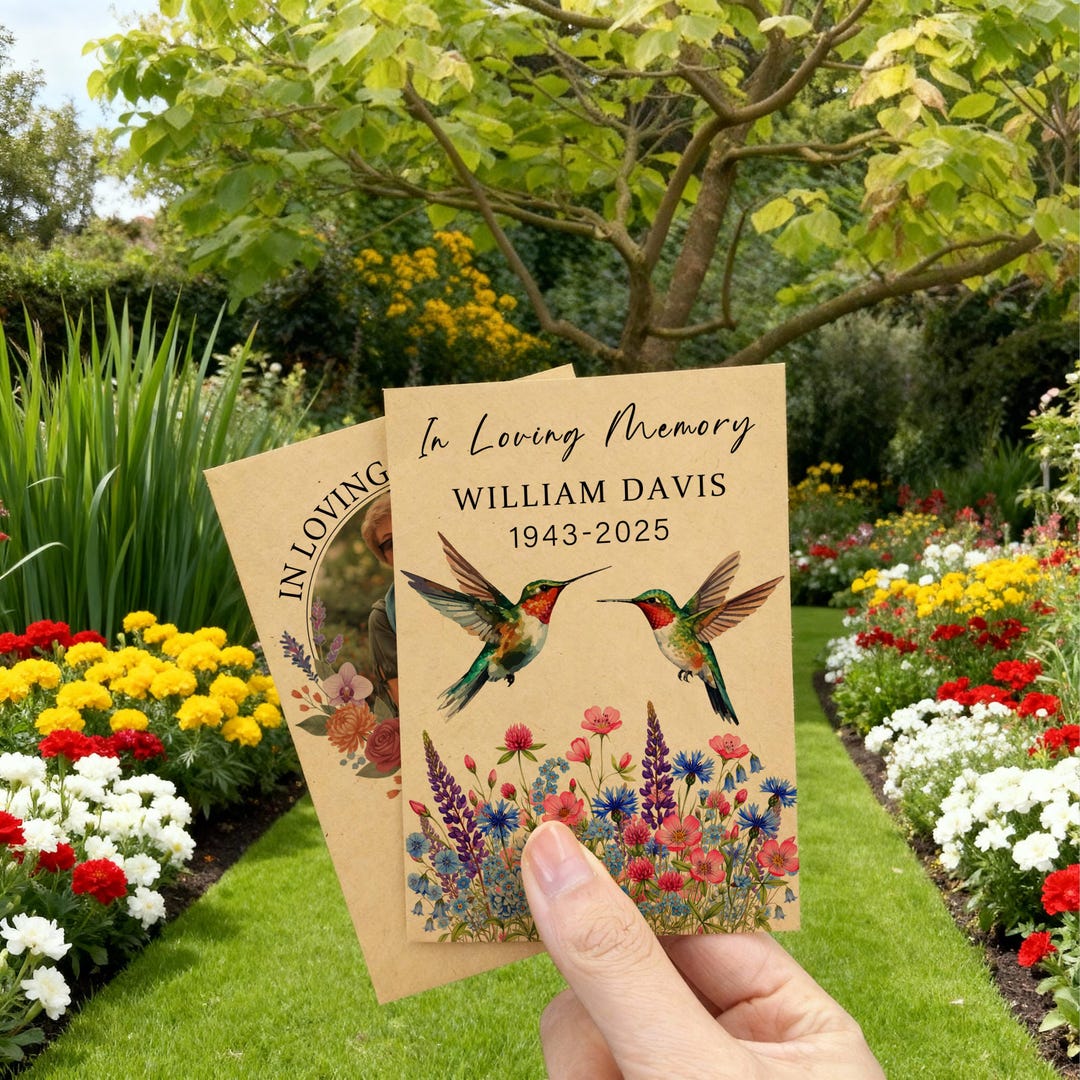 Hummingbird Memorial Seed Packets | Personalized Funeral Favors in ...