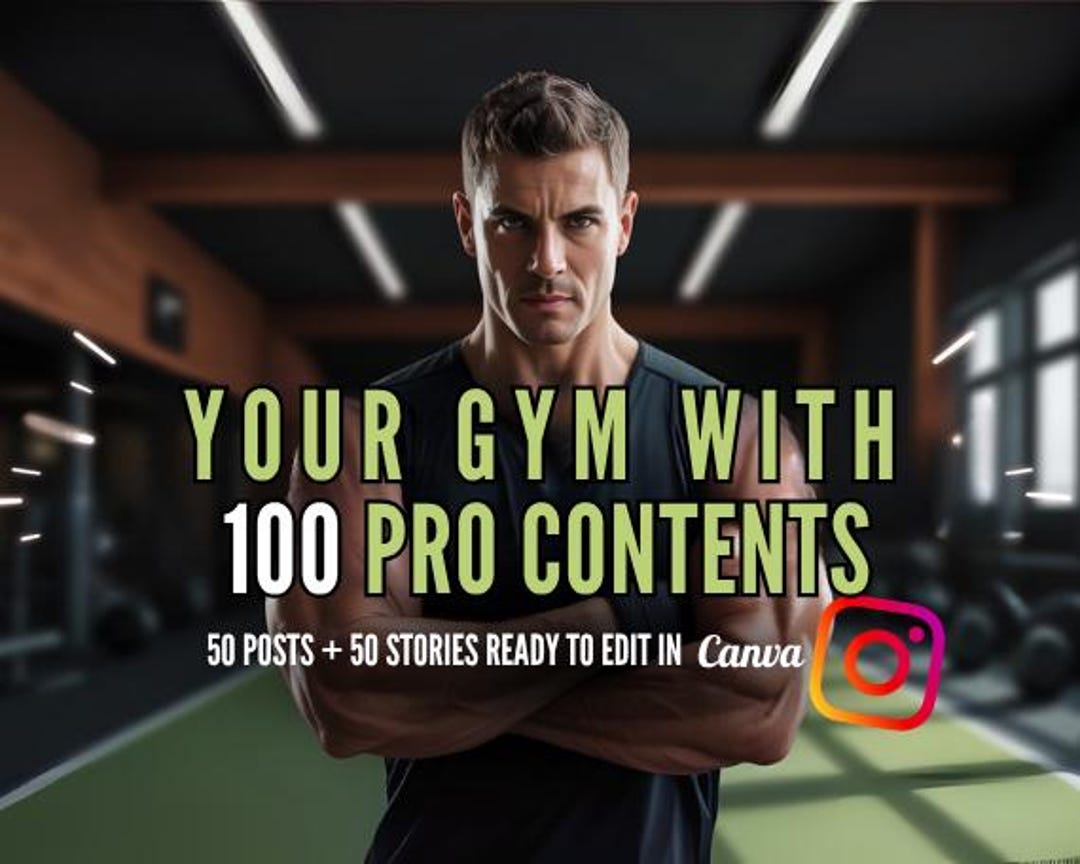 Gym Social Media Templates for Canva | Fitness Post Kit - Etsy