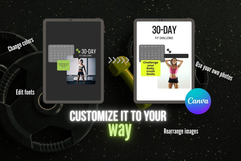 Gym Social Media Templates for Canva | Fitness Post Kit - Etsy