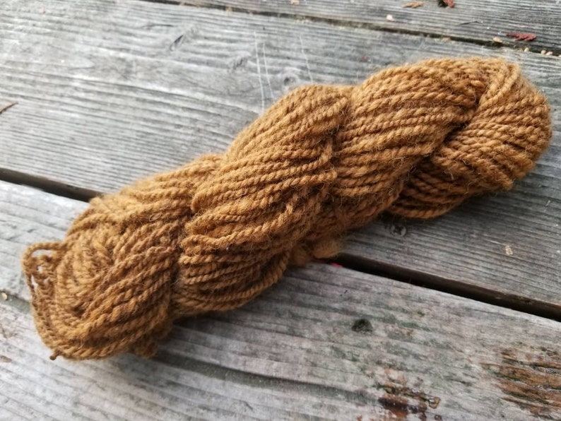 75 yard of hand-spun Walnut dyed Dorset wool yarn