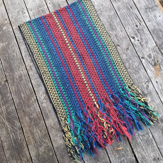 Vintage handwoven mexican shawl