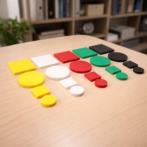 Token Test – Test dei Gettoni 20 Pezzi | Set Neuropsicologia e Logopedia | Gettoni Colorati PETG Resistenti