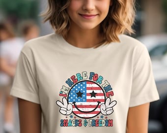 Vredesteken Amerikaanse vlag jeugd T-shirt, Stars And Freedom kindershirt, patriottische jeugd T-shirt, 4 juli kindershirt