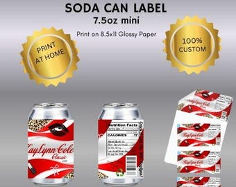 Custom Mini Soda Can Label