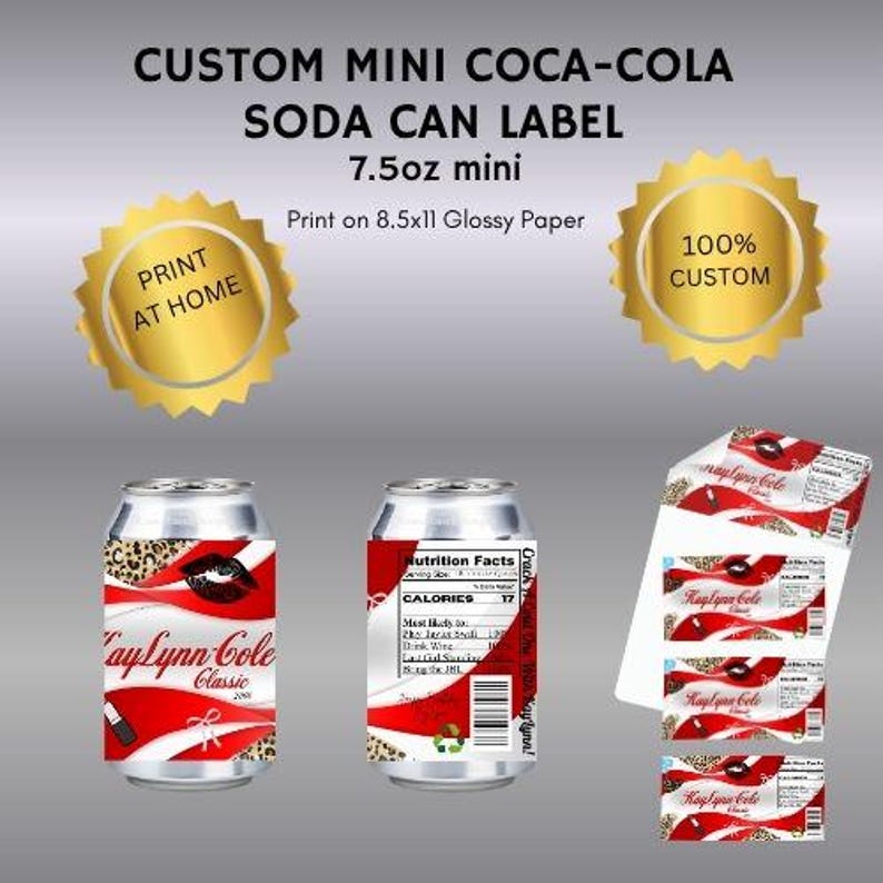 Custom Mini Soda Can Label - Etsy