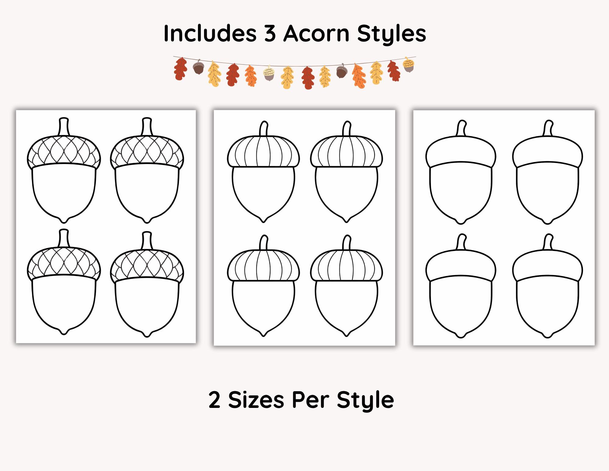 Acorn Questionnaire.pdf Acorn Outline Template Bundle: Printable Craft Supply for Adults & Kids ...