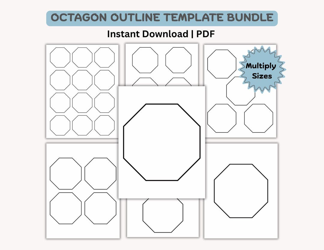Octogon Group Map.pdf Octagon Outline Template Bundle: Instant Download PDF, DIY Crafts ...