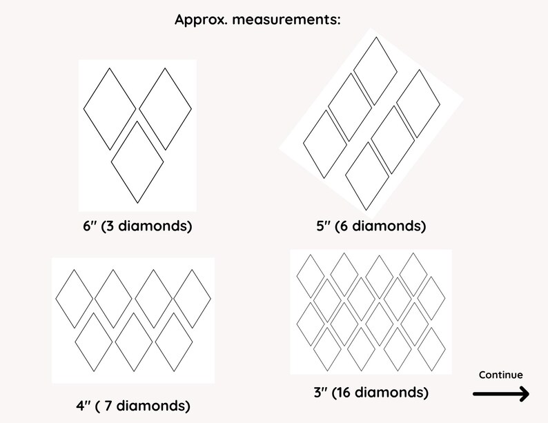 Diamond Outline Template Bundle: Instant Download PDF, DIY Crafts ...