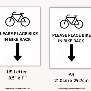 Printable Bike Rack Sign: Instant Download, US Letter, A4, PDF - Etsy