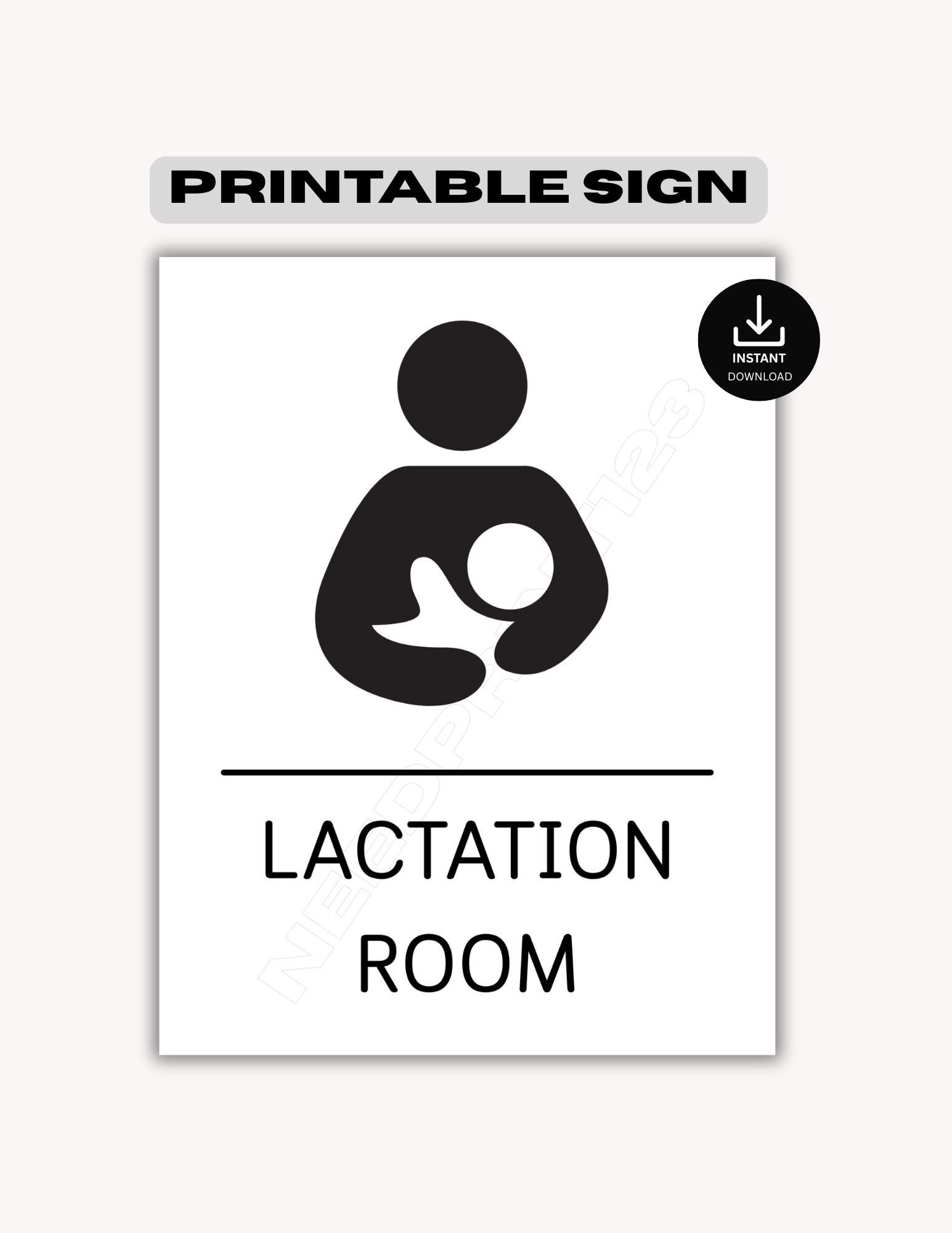 Lactation Room Sign, Printable Nursing Sign: Instant Download, US