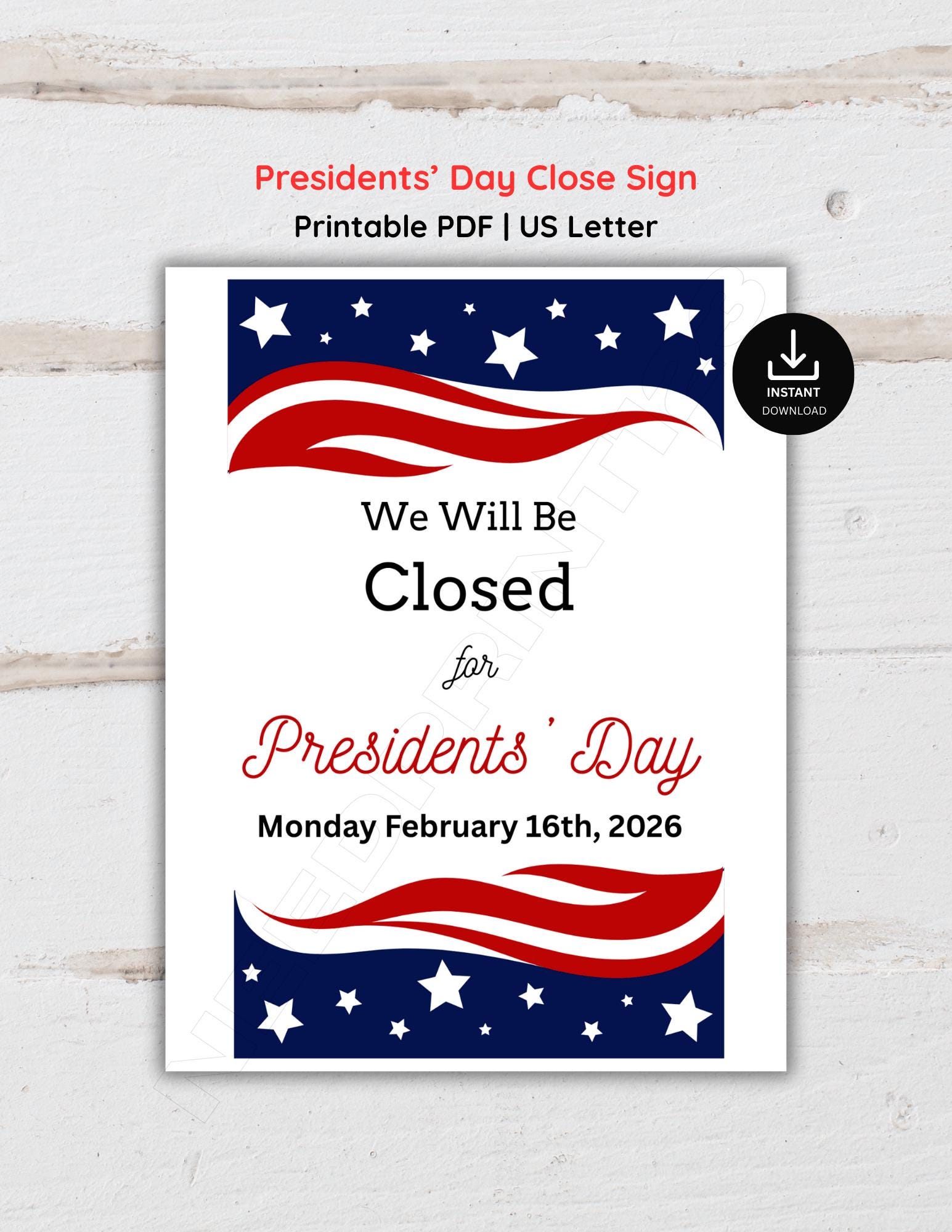closed sign for presidents day - etsy uk