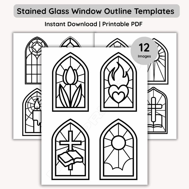 Window Pattern Template Stained Glass Window Templates - Etsy UK