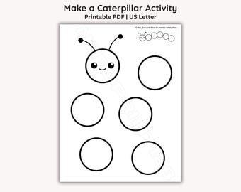 Caterpillar Coloring Craft Activity: Fine Motor Skills Printable (PDF Download)