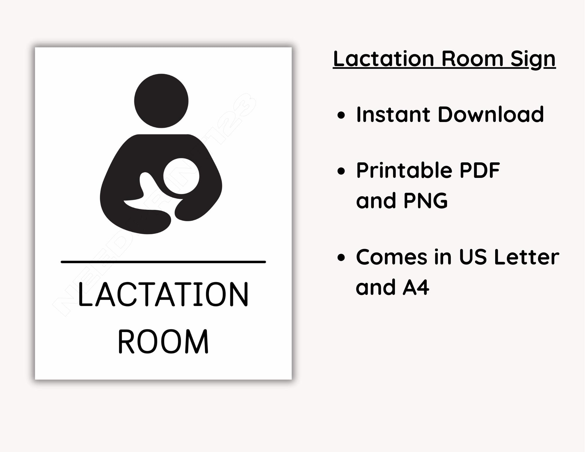 Lactation Room Sign, Printable Nursing Sign: Instant Download, US
