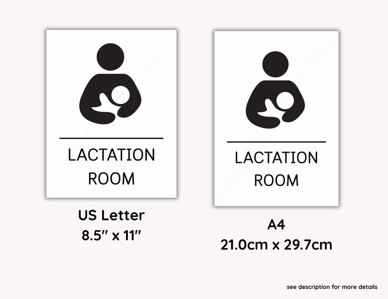 Lactation Room Sign, Printable Nursing Sign: Instant Download, US