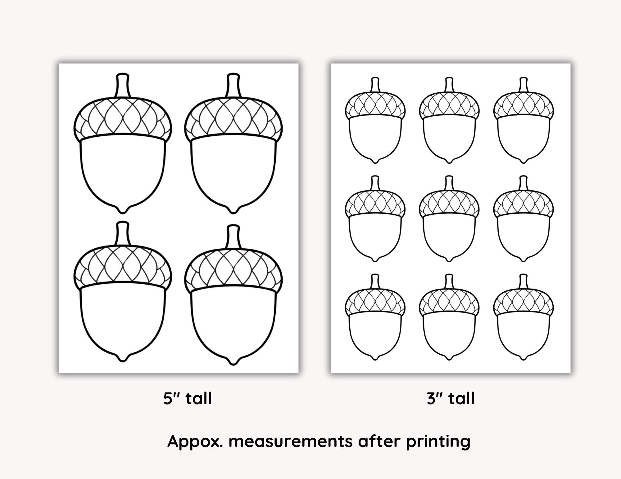 Acorn Questionnaire.pdf Acorn Outline Template Bundle: Printable Craft Supply for Adults & Kids ...