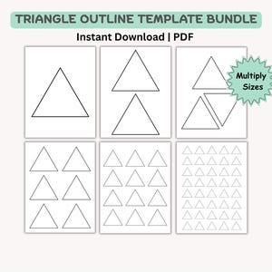 Plantillas de contorno de triángulos: descarga instantánea en PDF, manualidades DIY, formas imprimibles