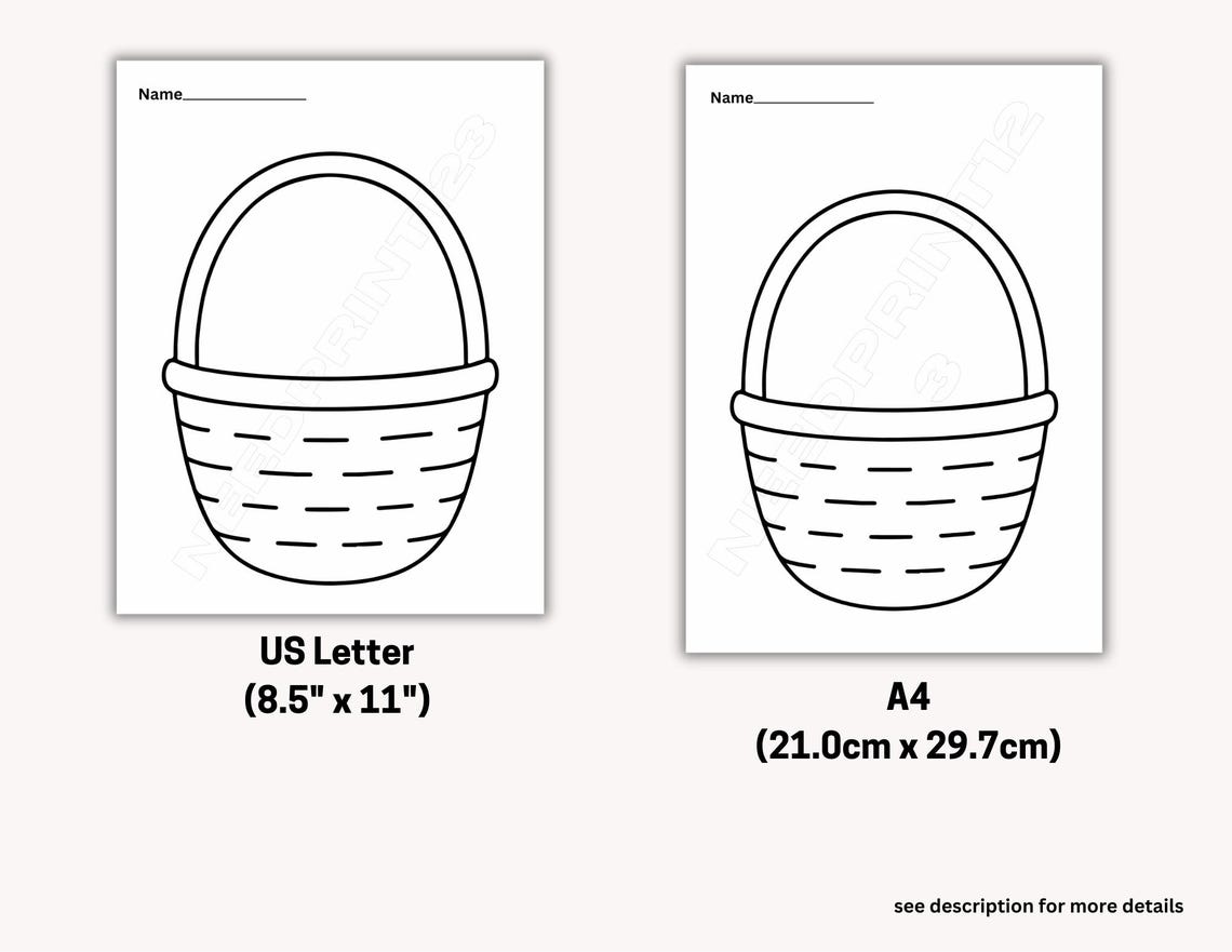 Easter Basket Outline Activity Coloring Sheet: Kid's Craft Activity ...