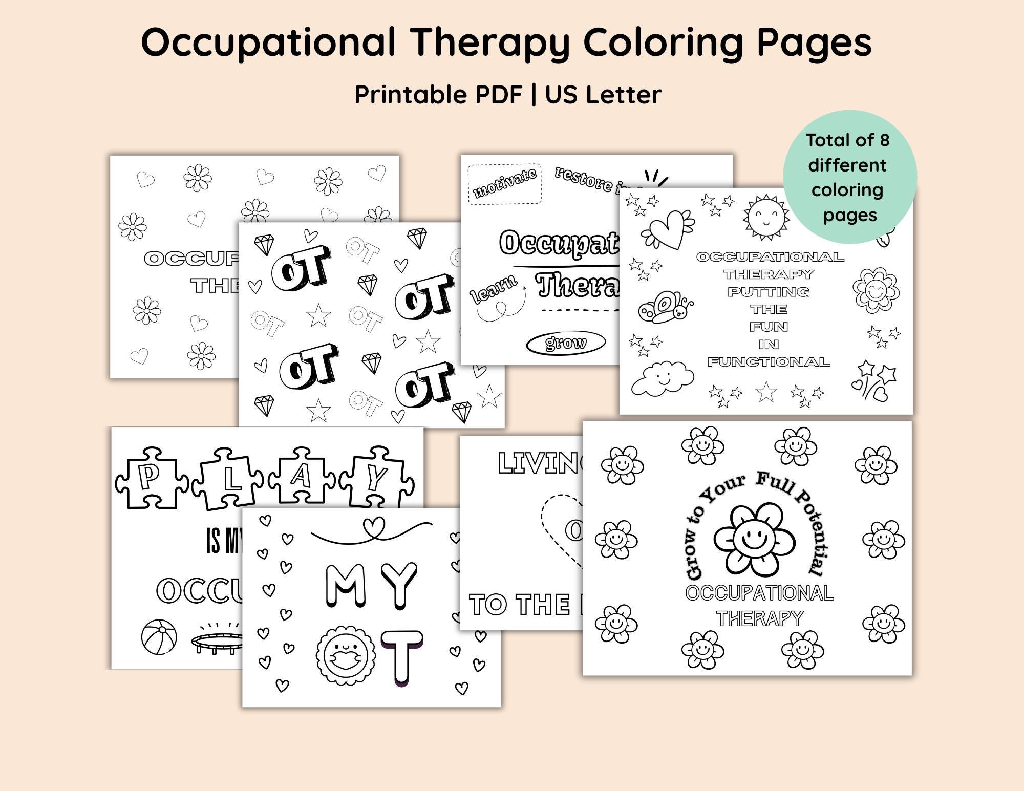Occupational Therapy Coloring Pages: OT Activity Sheets (PDF Digital Download) - Etsy