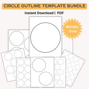 Plantillas de contorno circular: descarga instantánea en PDF, manualidades DIY, formas imprimibles