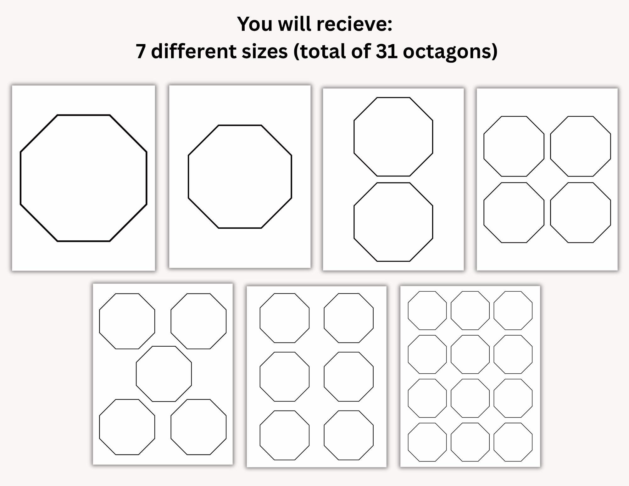 Octogon Group Map.pdf Octagon Outline Template Bundle: Instant Download PDF, DIY Crafts ...