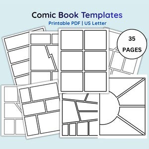 Comic Blanko-Vorlagen, druckbare Vorlagen: PDF, US Letter
