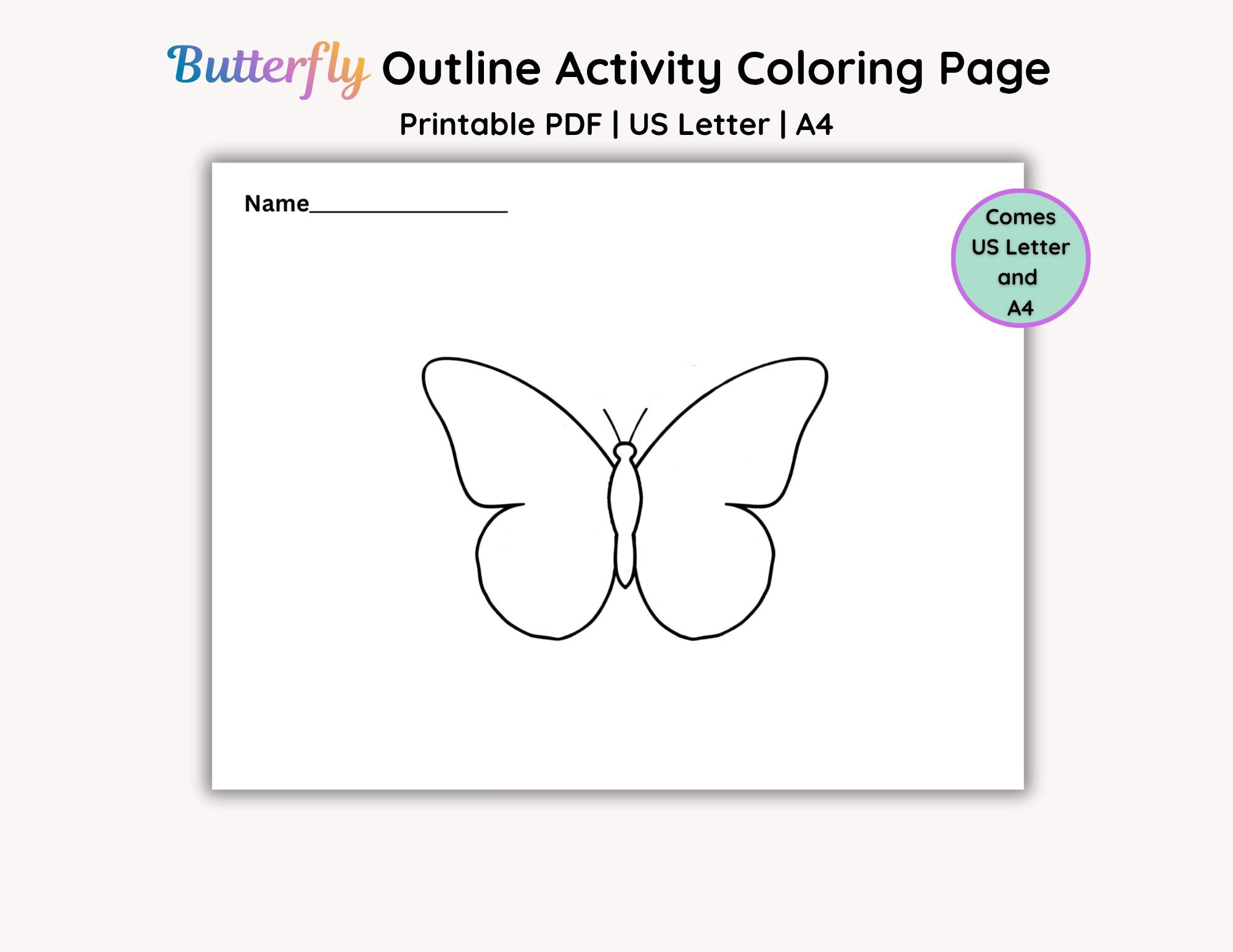 33 Flutter into Fun: Best Butterfly Craft Kits for Kids 24 Butterfly Outline Activity Coloring Page: Printable Kid Friendly…