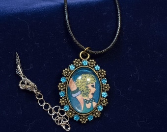 Blue flapper Pendant necklace