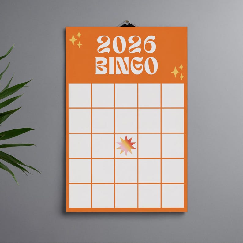2026 Bingo Card, Printable & Customisable A5 Template | New Year Goals ...