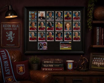 Aston Villa Framed Stickers Merlin 1996 Team Set Collection Display Vintage Retro