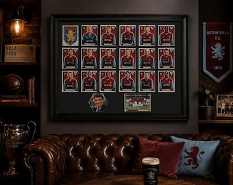 Aston Villa Framed Stickers Merlin 2003 Team Set Collection Display Vintage