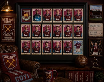 West Ham United Framed Stickers Merlin 1999 Team Set Collection Display Vintage