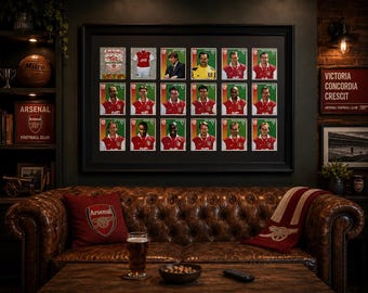 Arsenal Framed Stickers Panini 1997 Team Set Collection Display Vintage Retro