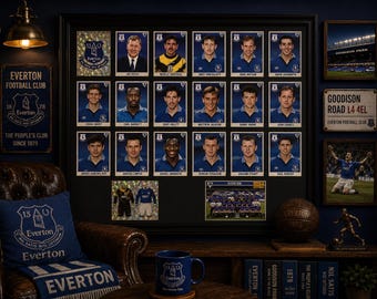 Everton Framed Stickers Merlin 1996 Team Set Collection Display Vintage Retro