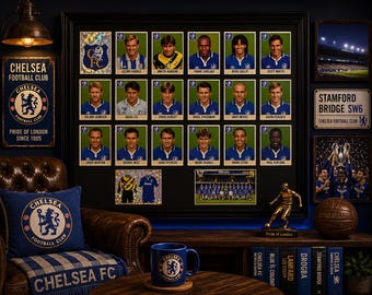 Chelsea Framed Stickers Merlin 1996 Team Set Collection Display Vintage Retro