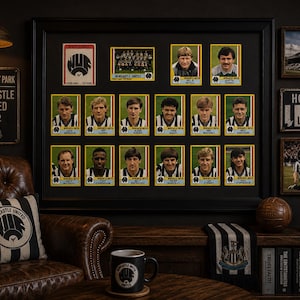 Newcastle United Framed Stickers Panini 1987 Team Set Collection Display Vintage image 1