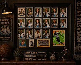 Newcastle Framed Stickers Merlin 1994 Team Set Collection Display Vintage Retro