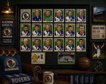 Blackburn Rovers Framed Stickers Merlin 1996 Team Set Collection Display Vintage