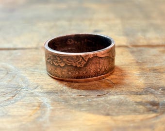 1/2 Ounce Copper Morgan Silver Dollar Coin Ring 999 fine