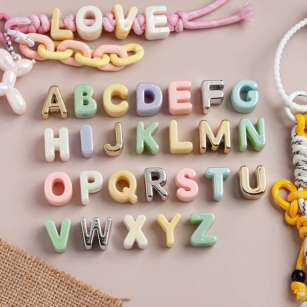 Iridescent Large Letter/Alphabet Beads
