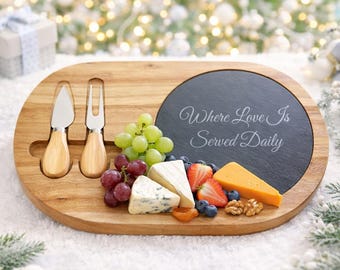 Aanpasbaar charcuteriebord | Gegraveerde kaasserveerset, personalisatie