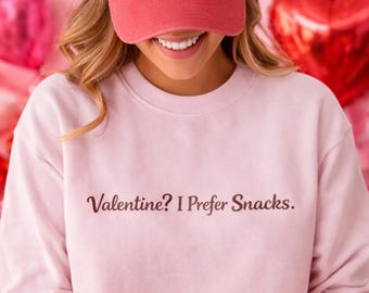 Grappig Valentijnsdagsweater, I Prefer Snacks-slogan